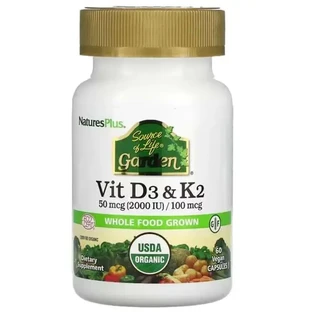 Natures Plus Garden Vitamin D3&K2, 60 капсул