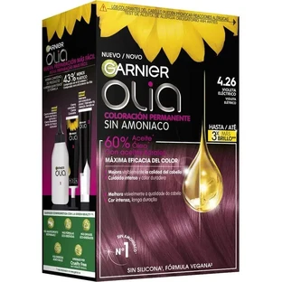 Garnier Olia Перманентна фарба без аміаку, приємного запаху з натуральними квітковими оліями - насичений фіолетовий електрик 4.26