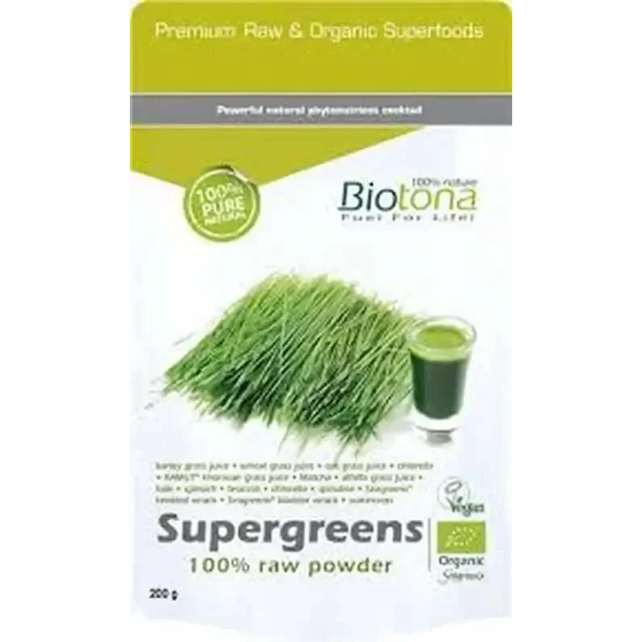 Biotona Supergreens Raw Powder, 200 Gr: цены и характеристики