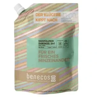 Benecos 2 в 1 Гель для ванны с мятой 1 литр био веган