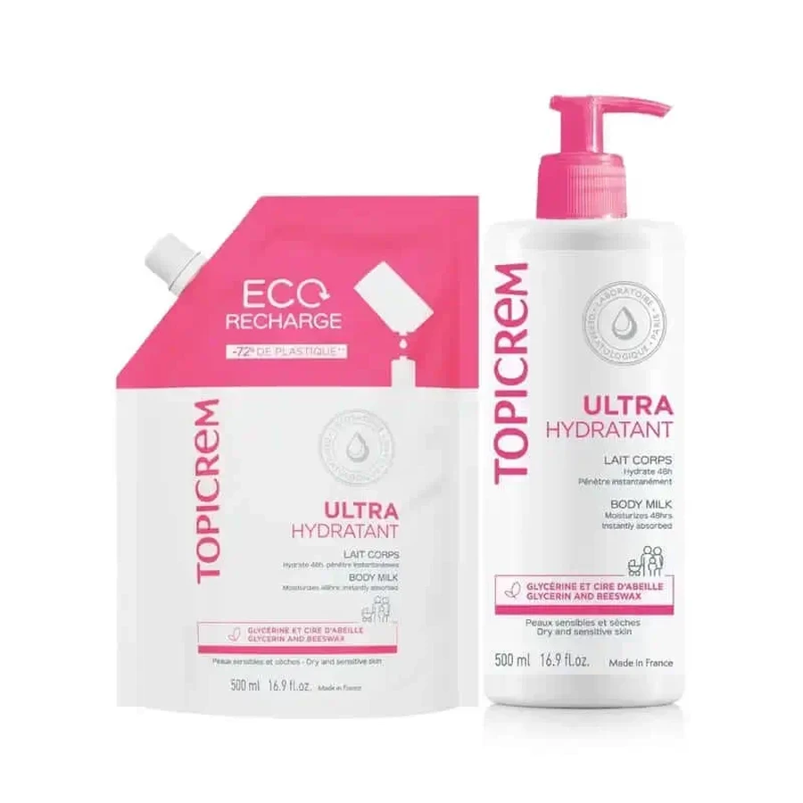Topicrem Pack Uh Body Milk 500 Ml + Body Milk Refill 500 Ml 50%.: цены и характеристики