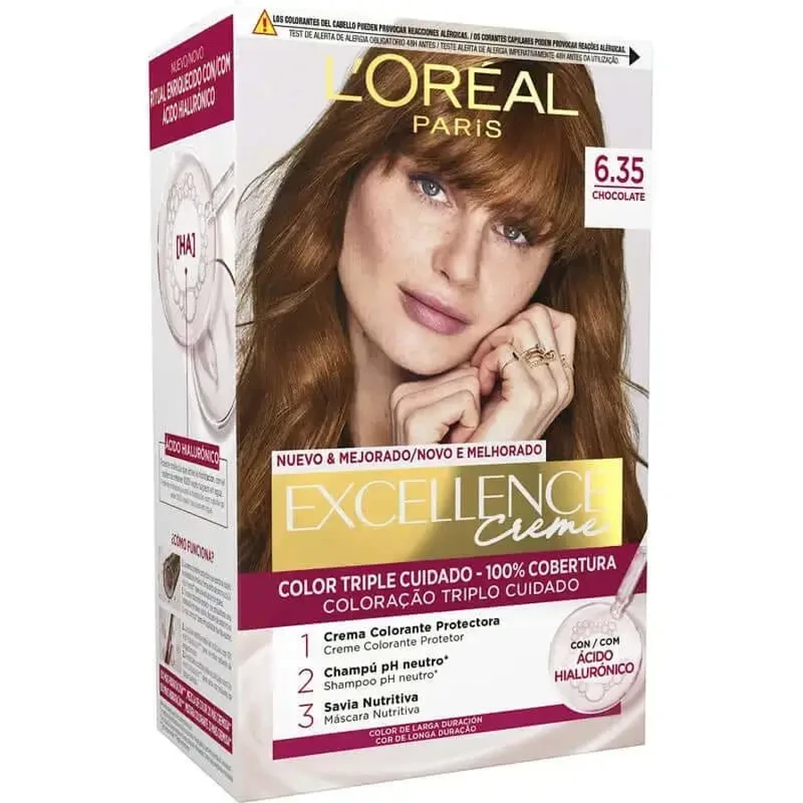 L'Oréal Paris Excellence Крем-фарба для перманентного фарбування волосся - відтінок 6.35 Шоколад: ціни та характеристики