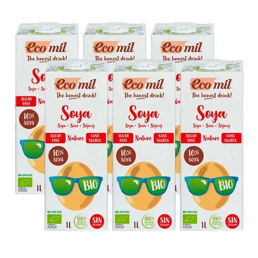 Ecomil Овощные напитки Органические соевые бобы, упаковка 6 х 1 литр: цены и характеристики