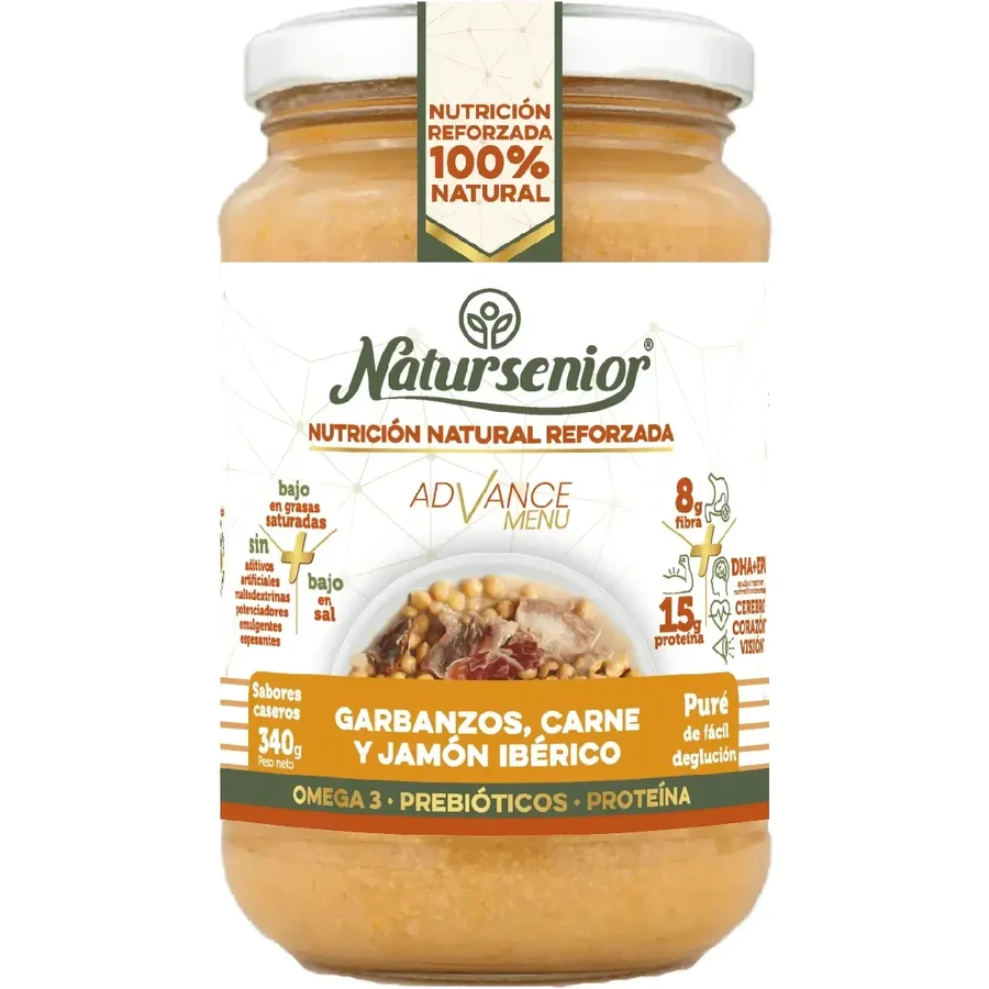 Natursenior Adult Пюре из нута с мясом и иберийским окороком с Омега 3 Dha+Epa, пребиотиками и протеинами. , 340 гр: цены и характеристики