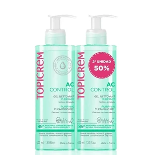 Topicrem Ac Control Duo Pack Purifying Gel 400 Ml 2nd Unit 50%.