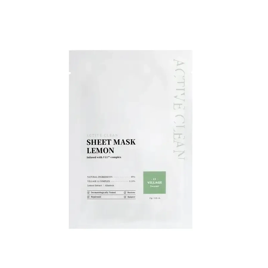 Village 11 Factory Active Clean Sheet Lemon Mask, 23 грамма: цены и характеристики
