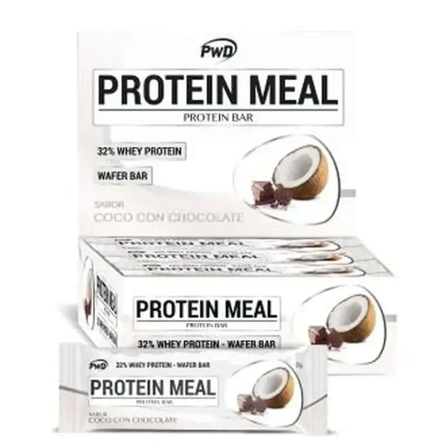 Протеїнові батончики Pwd Protein Meal Bar Coconut Chocolate 12Uds: ціни та характеристики