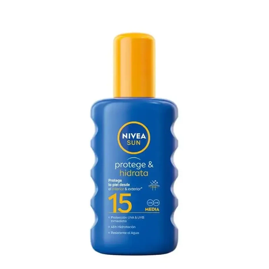 NIVEA Sun SPF15 Protect & Moisturise Увлажняющий спрей для загара, 200 мл: цены и характеристики