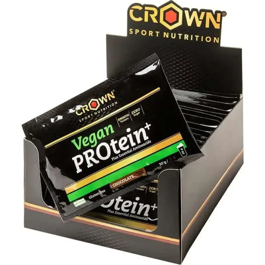Crown Sport Nutrition Vegan Protein+ Chocolate Single Dose , 18 x 30 грамм: цены и характеристики