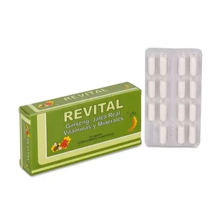 Revital Женьшень, королевское желе, витамины и минералы, 30 капсул