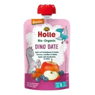 Holle Smoothie Dino Date Apple-Blueberry 6 месяцев 100 гр.