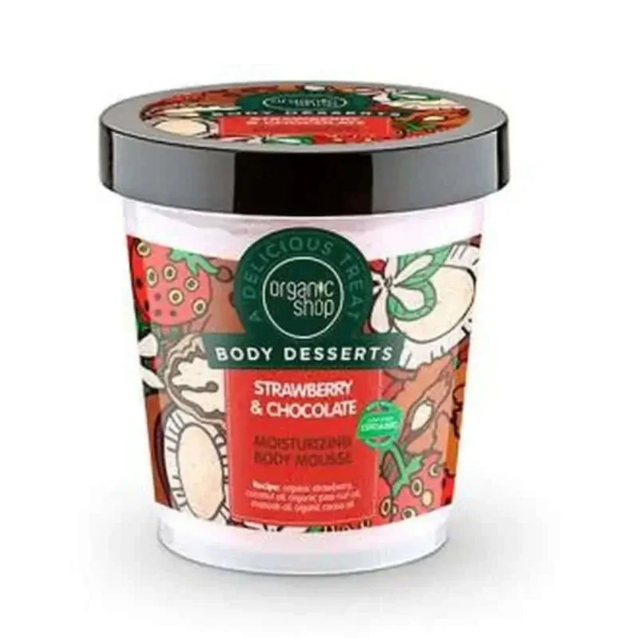 Полунично-шоколадний зволожуючий мус для тіла Organic Shop 450мл: ціни та характеристики