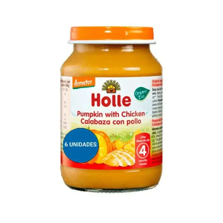 Holle Organic Тыква и курица в банке, 6x190 гр: цены и характеристики