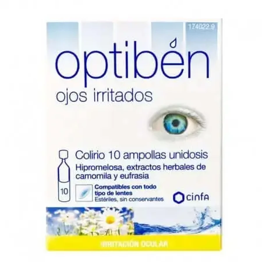 Optiben Irritated Eyes Eye Drops 10 Ampoules Single dose: цены и характеристики