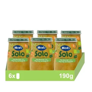 Hero Baby Pack Еко Пакунок тільки овочі з макаронами з борошна грубого помелу, 6 х 190 г