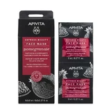 Apivita Express Beauty Pomegranate Facial Mask - Brightening & Revitalising, 2x8 мл