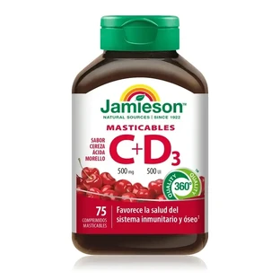 Jamieson Витамин C+ D3 500Mg 500Ui , 75 жевательных таблеток