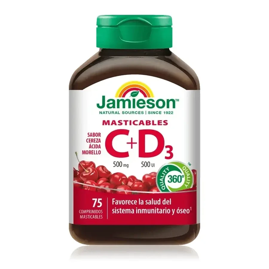 Jamieson Витамин C+ D3 500Mg 500Ui , 75 жевательных таблеток: цены и характеристики