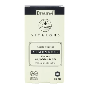 Drasanvi Vitaroms Растительное масло сладкого миндаля Bio (первого холодного отжима) Ecocert , 50 мл