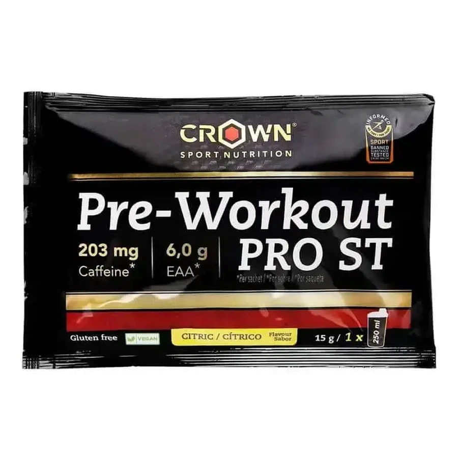 Crown Sport Nutrition Pre Workout Pro St Citrus Single Dose , 24 x 15 г: цены и характеристики
