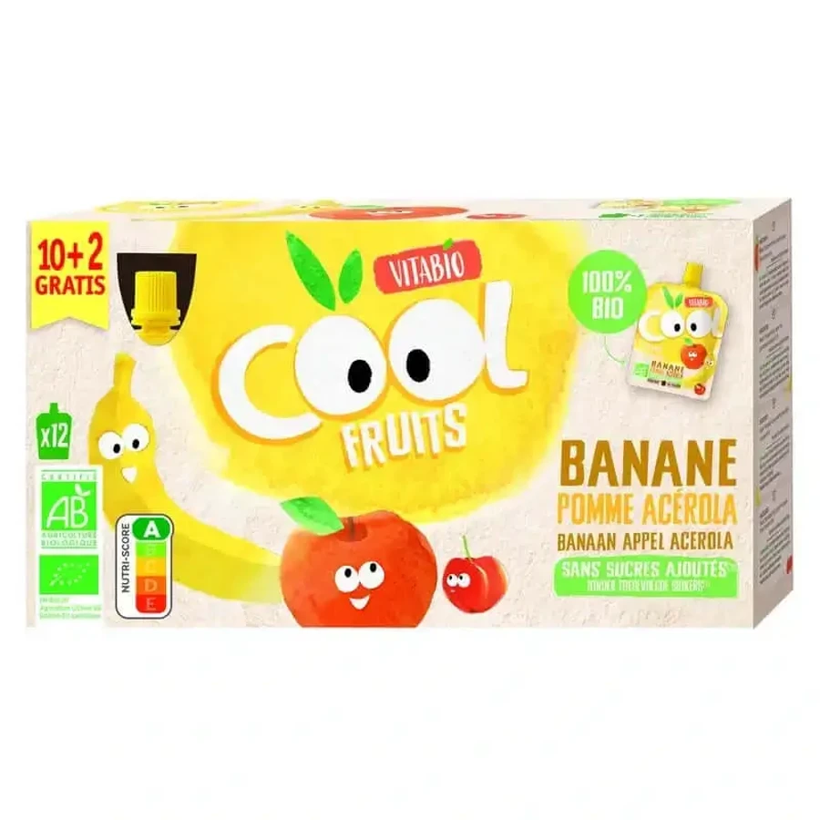Vitabio Cool Fruits Apple & Banana 90 Gr, 12 шт.: цены и характеристики