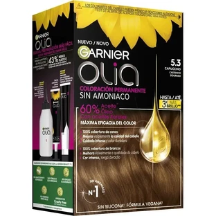 Garnier Olia Перманентное окрашивание без аммиака с приятным ароматом и натуральными цветочными маслами - Капучино 5.3