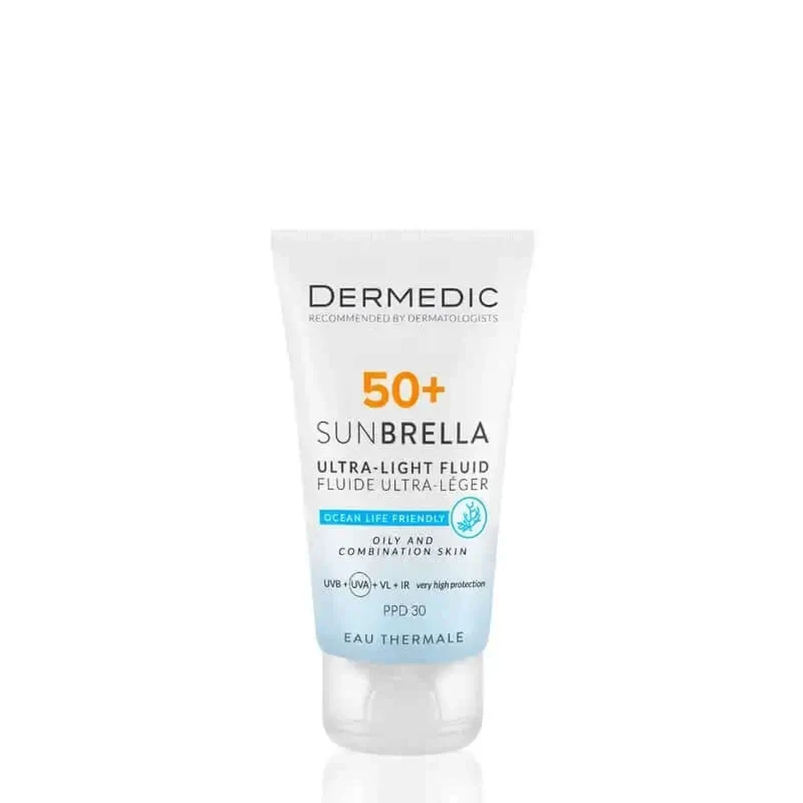 Dermedic Sunbrella Ультралегкий флюїд Spf 50+ для жирної та комбінованої шкіри, 40 мл: ціни та характеристики