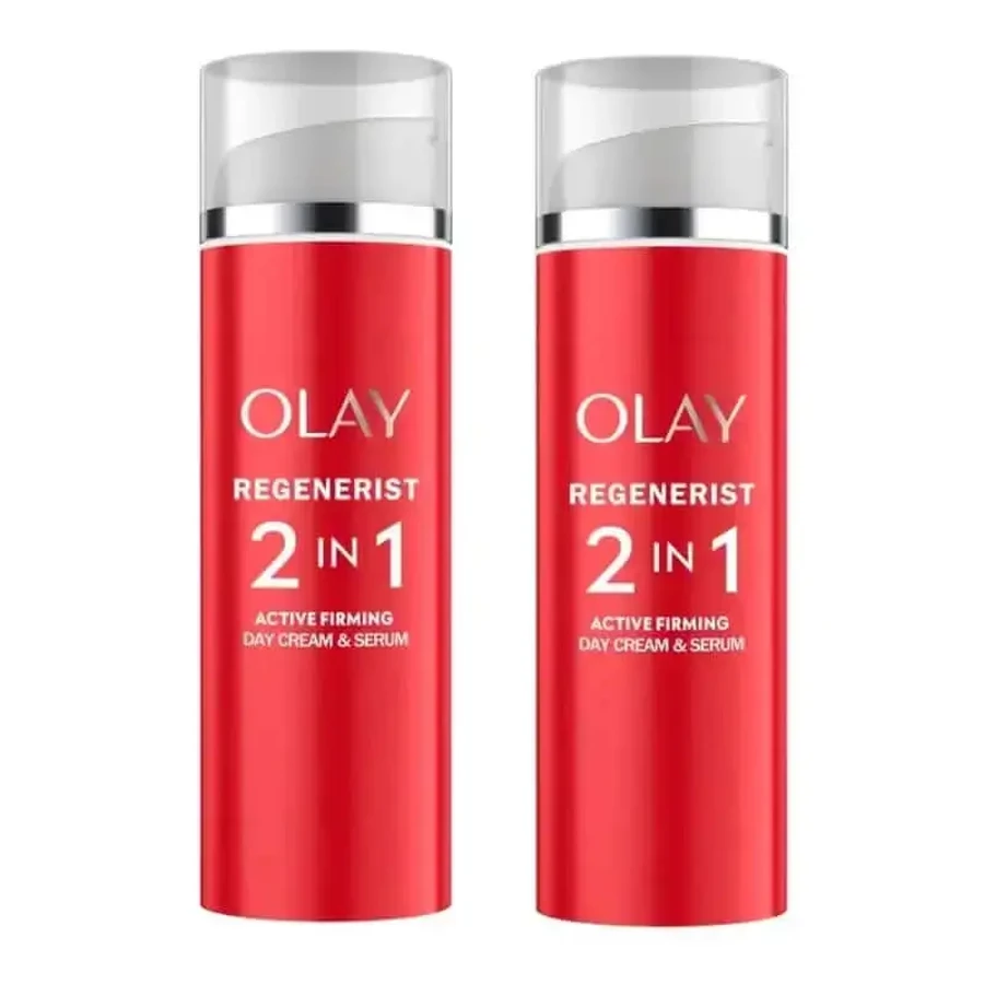 Olay Regenerist 2 в 1 Активний зміцнюючий денний крем і зміцнююча сироватка, упаковка 2 х 50 мл: ціни та характеристики