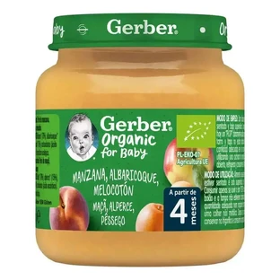 Gerber Organic Яблоко, абрикос и персик, 125 г