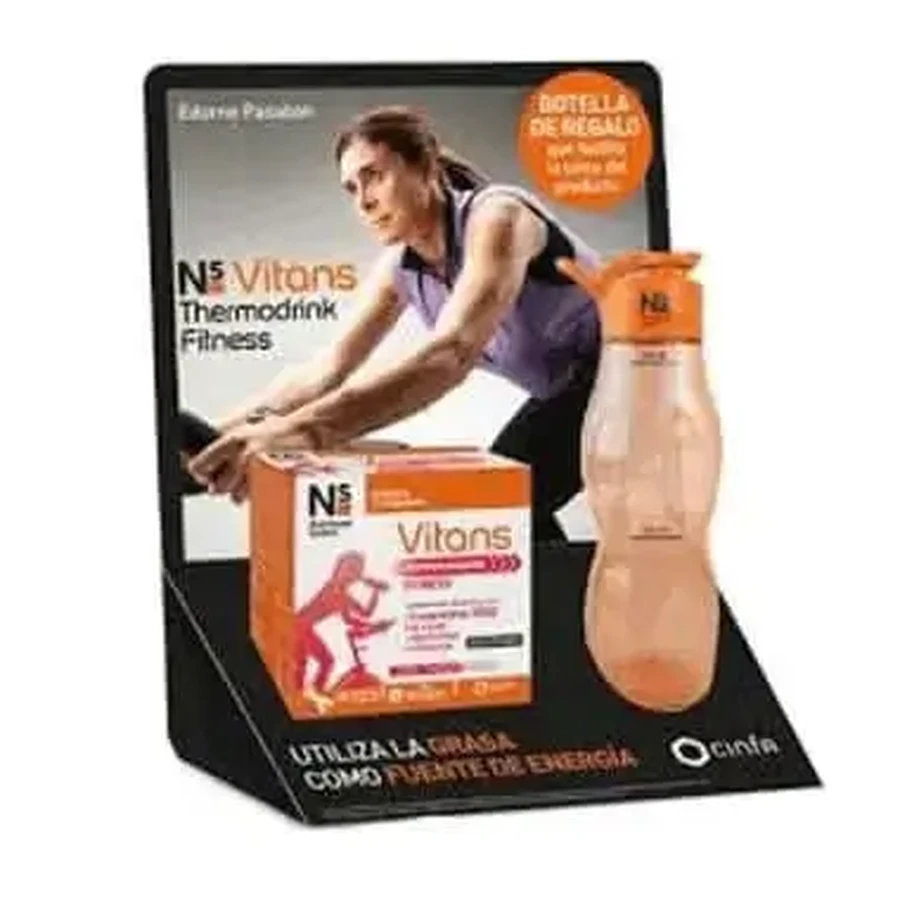 Cinfa Ns Vitans Thermodrink Fitness 14 пакетиків + подарункова пляшка: ціни та характеристики