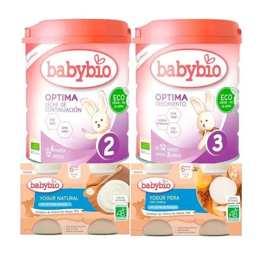 Babybio Pack Оптимальне молоко 2 і 3 + коров'ячі йогурти: ціни та характеристики