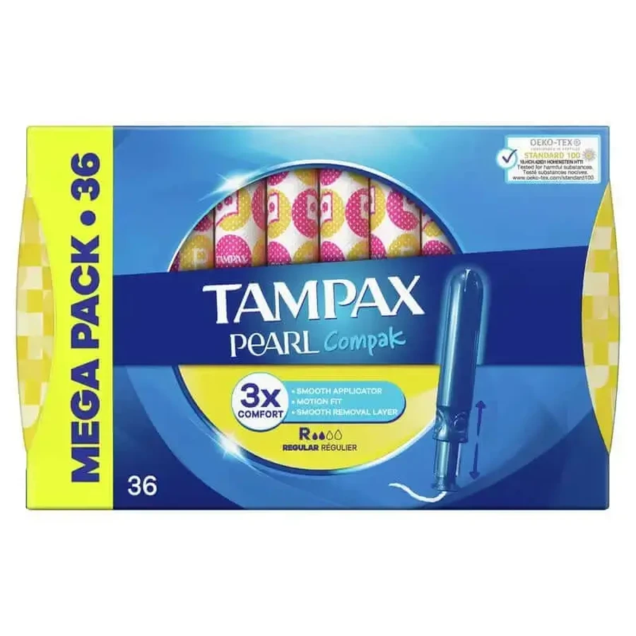 Тампоны Tampax Compak Pearl Regular с аппликатором, 36 шт.: цены и характеристики
