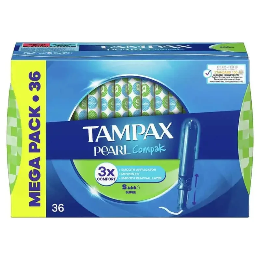 Тампоны Tampax Compak Pearl Super с аппликатором, 36 шт.: цены и характеристики