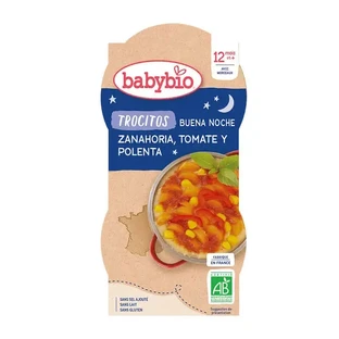 Babybio Good Night Морковь, помидоры и кусочки поленты, 2X200 гр.