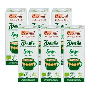 Органічні соєві напої Ecomil Veggie Drinks Organic Soya Barista, упаковка 6 х 1 літр