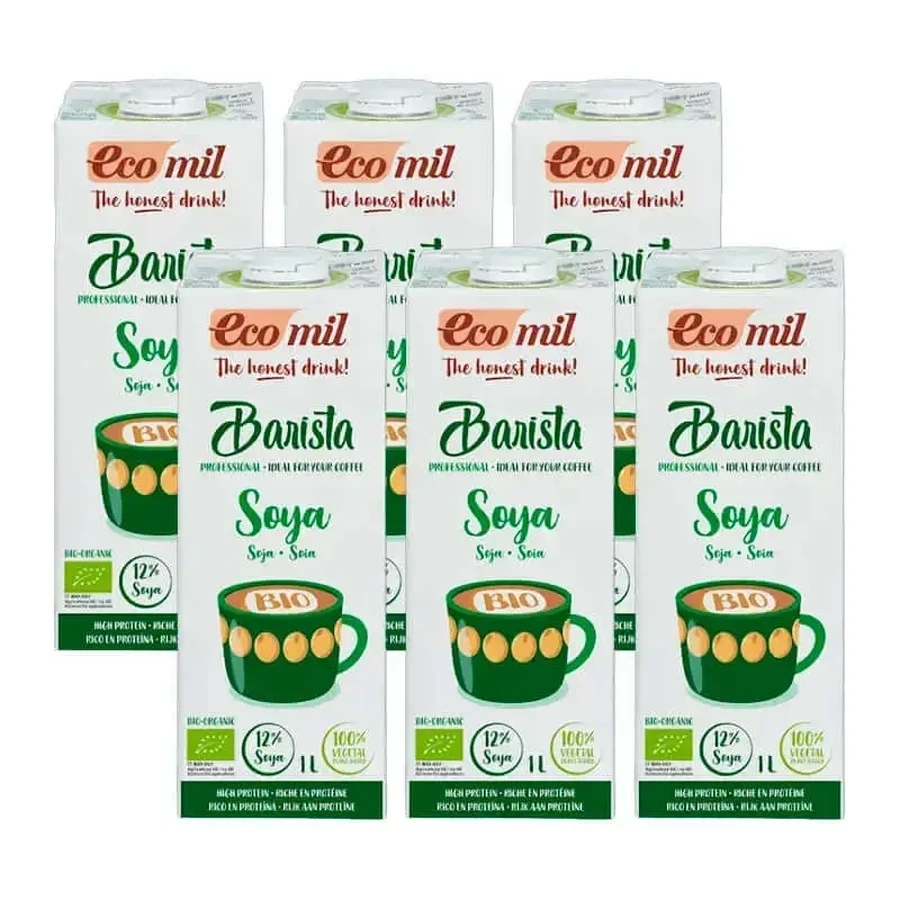 Органічні соєві напої Ecomil Veggie Drinks Organic Soya Barista, упаковка 6 х 1 літр: ціни та характеристики