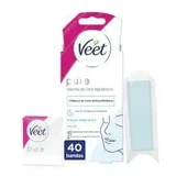 Veet Pure Pure Депиляционные полоски с холодным воском для депиляции лица, 40 полосок
