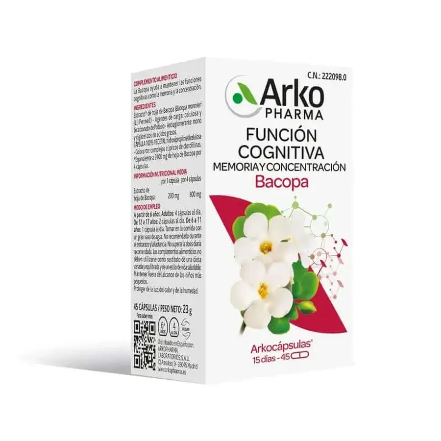 Arkopharma Arkocápsulas Bacopa, 45 капсул: цены и характеристики