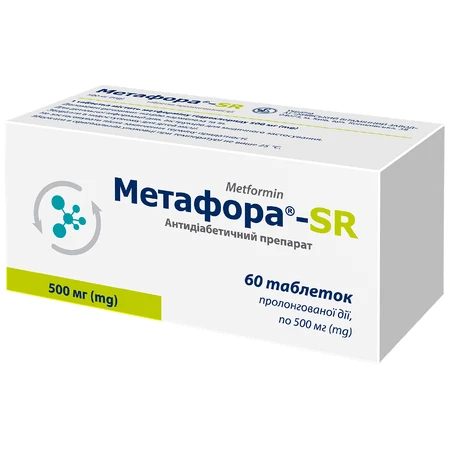 Метафора-SR 500 мг, таблетки пролонгованої дії, №60: ціни та характеристики
