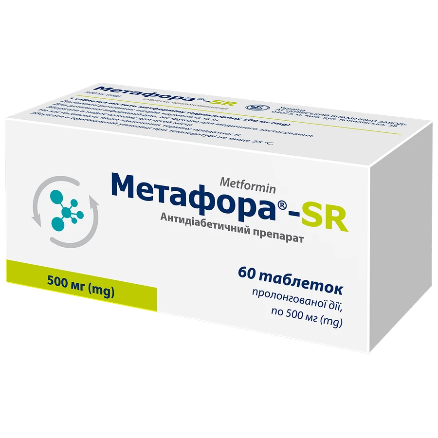 Метафора-SR 500 мг, таблетки пролонгованої дії, №60: ціни та характеристики