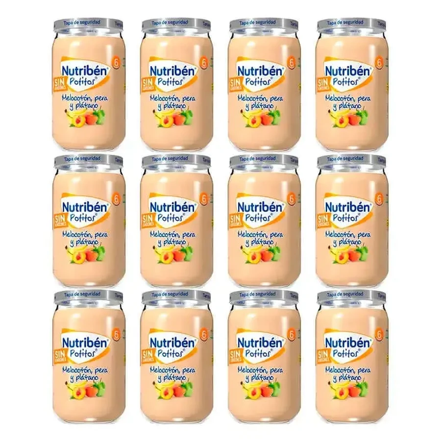 Nutriben Potito Персик, груша и банан, 12 x 235 грамм: цены и характеристики