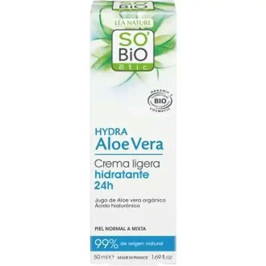 So'Bio Etic Light Cream 24H Hyaluronic Acid-Aloe 50Ml. Bio: цены и характеристики