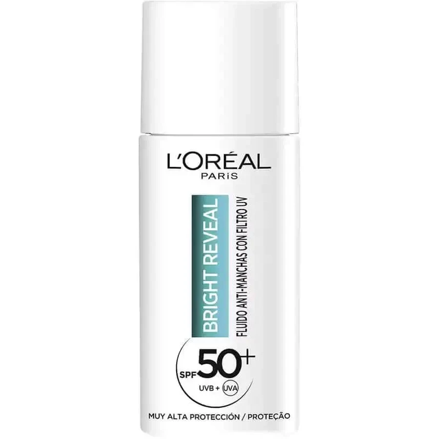 Зволожувальний флюїд проти плям L'Oréal Paris Bright Reveal з УФ-фільтром Spf50+ та ніацинамідом: ціни та характеристики