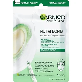 Garnier Skin Active Nutri Bomb Молочна відновлювальна маска з органічним мигдальним молоком та гіалуроновою кислотою