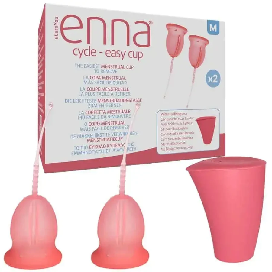 Менструальная чашка Enna Cycle Easy Размер M, 2 чашки + стерильная коробка: цены и характеристики