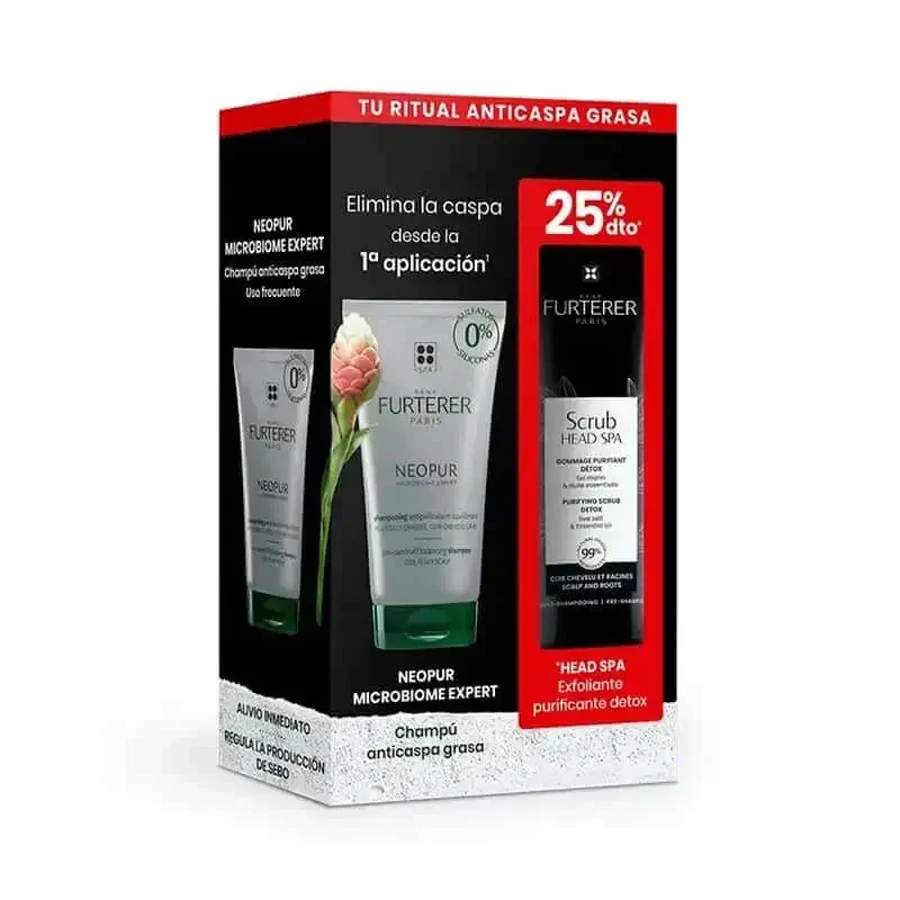 Rene Furterer Neopur Шампунь проти жирної лупи 150 мл + Очищувальний детокс-скраб Head Spa Purifying Detox Exfoliating Scrub 150 мл: ціни та характеристики