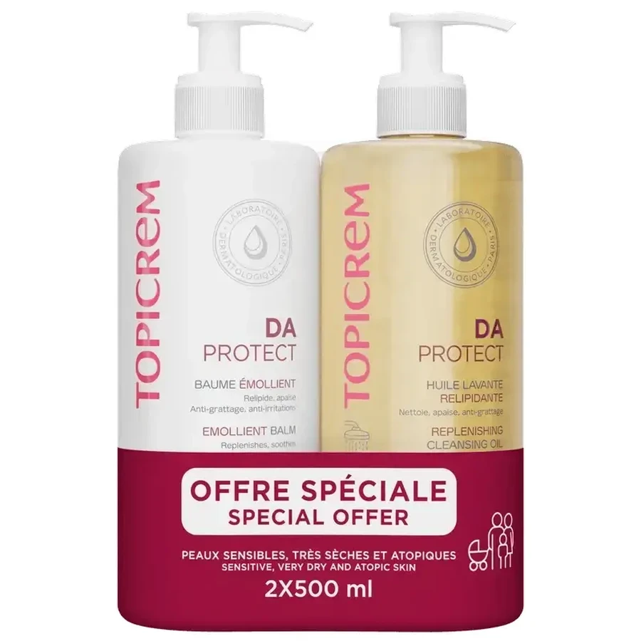 Topicrem Pack Da Protect Emollient Balm 500 Ml + Cleansing Oil 500 Ml 50%.: цены и характеристики