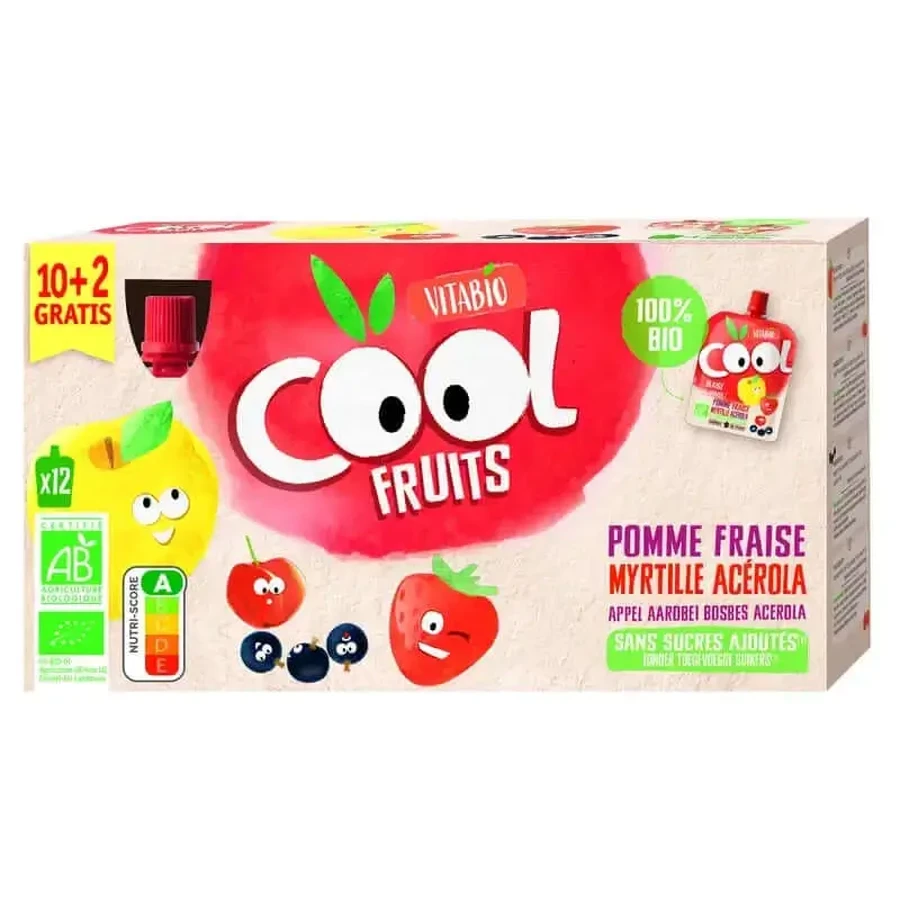 Vitabio Cool Fruits Apple, Strawberry & Blueberry 90 Gr, 12 шт.: цены и характеристики