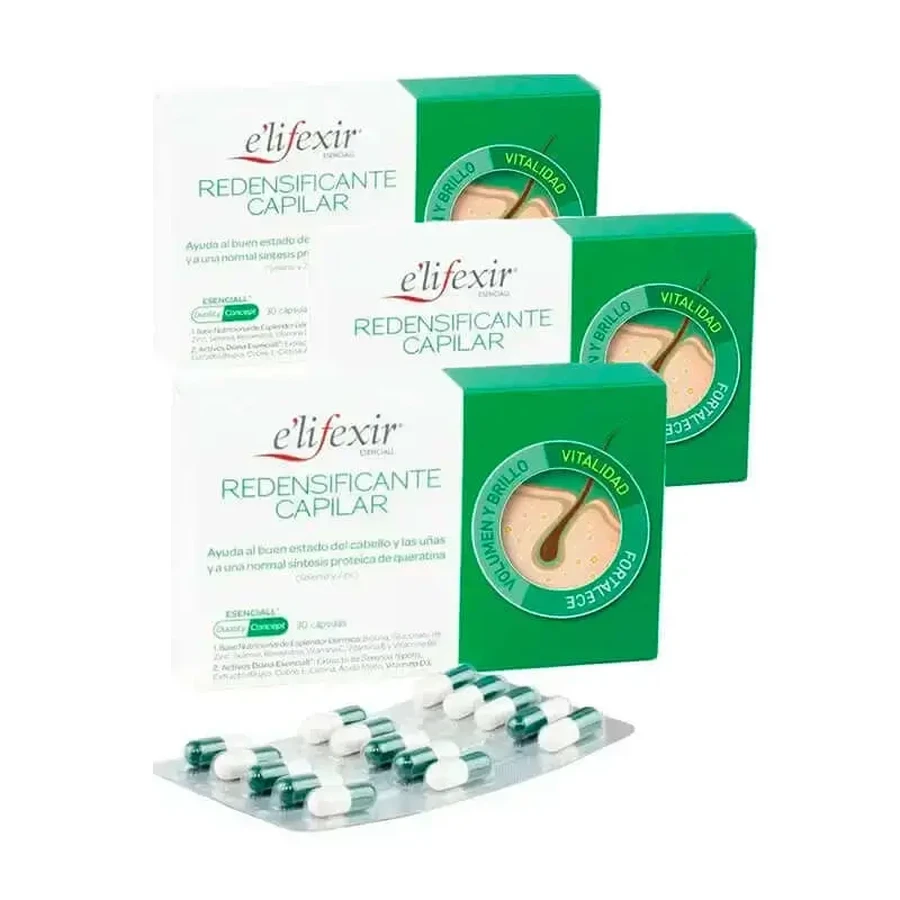 Elifexir Essentialall Hair Redensifying and Fortifying Hair Loss Reducer, Pack 3 x 60 Capsules: цены и характеристики