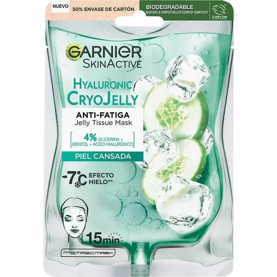 Garnier Тканинна маска-желе з гіалуроновою кислотою проти втоми для втомленої шкіри. 4% гліцерин + ментол + гіалуронова кислота: ціни та характеристики